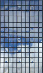 Window of a big building close-up
