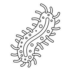 Cell of dangerous virus icon. Outline illustration of cell of dangerous virus vector icon for web