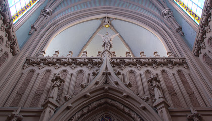 Obraz premium Catholic Cathedral exterior, architecture, gothic antiquity