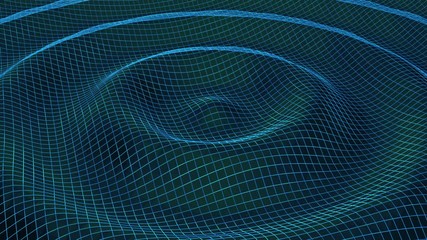 Blue wireframe ripple. - Powered by Adobe