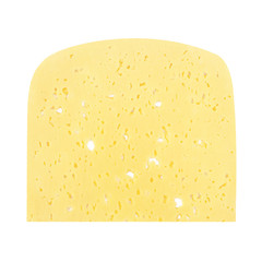 Slices of Swiss cheese with holes isolated on white background