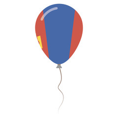 Obraz premium Mongolia national colors isolated balloon on white background. Independence day patriotic poster. Flat style National day vector illustration.