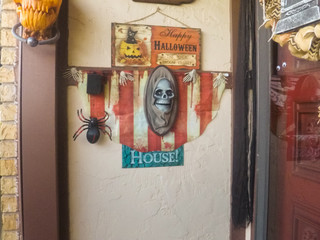 Outdoor house halloween decoration.Wall decoration.