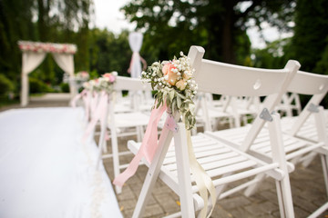 Wedding ceremony. Decorations for wedding 
