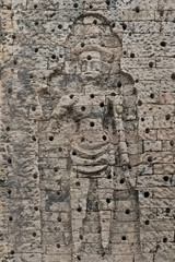 Bas relief brick wall facade, Pre Rup Temple, Siem Reap, Angkor, Cambodia