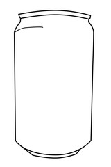 Soft Drink Can, Eye level Perspective, isolated on white 