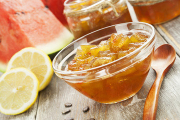 Watermelon jam with lemon