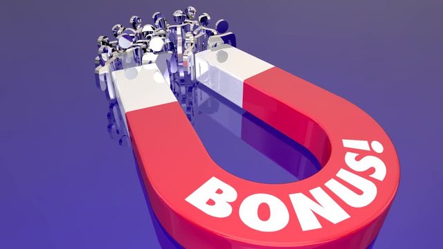 Bonus Premium Incentive Magnet Attracting People 3d Animation