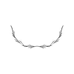 gray scale decorative half crown branch vector illustration