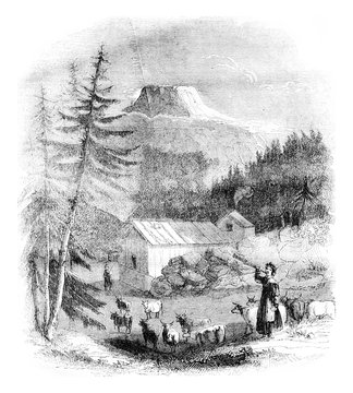 View of the mountain Gousta in Westford dalen valley in Norway,