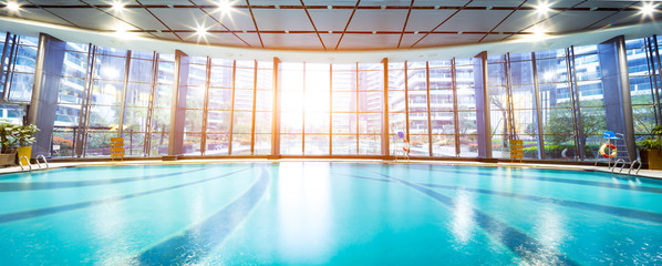 bright indoors swimming pool