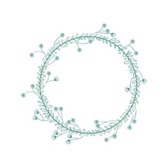 blue pattern decorative small crown floral vector illustration