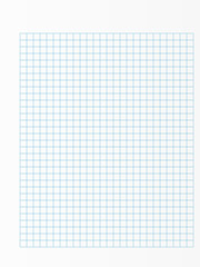 School notebook paper sheet. Exercise book page background. Squared notepad backdrop