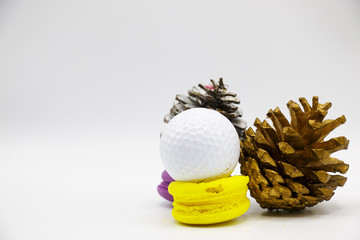 golf ball with christmas decoration