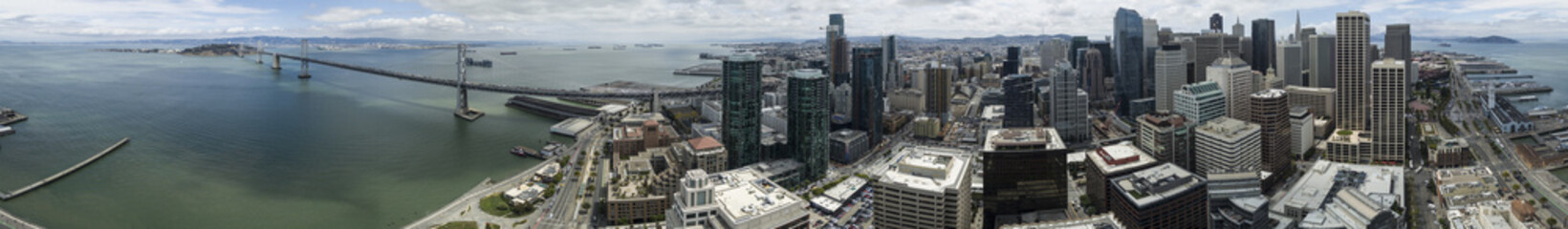 San Francisco, CA Bay Bridge Drone 360 Degree Panorama - High Resolution