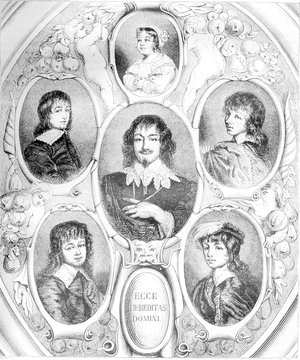 Portraits of Constantijn Huygens and his children by Van Dyck, t