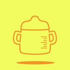 Bottle baby cute icon in trendy flat style isolated on color background. Baby symbol for your design, logo, UI. Vector illustration, EPS10. Line style. 