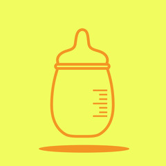 Bottle baby cute icon in trendy flat style isolated on color background. Baby symbol for your design, logo, UI. Vector illustration, EPS10. Line style. 