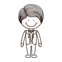 silhouette boy with formal suit and tie vector illustration