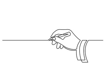 continuous line drawing of hand drawing a line