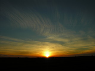 Sunset on Lincolnshire fenland