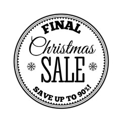 Christmas Sale inscription. Vector illustration.