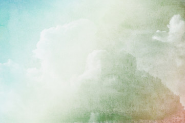 Vintage clouds with watercolor background - 125662791