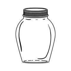 silhouette glass container with lid vector illustration