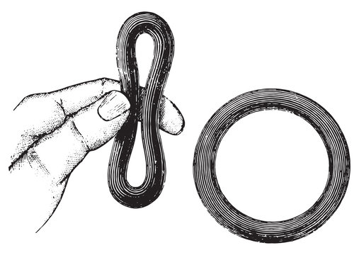 Pessary ring. vintage engraving.