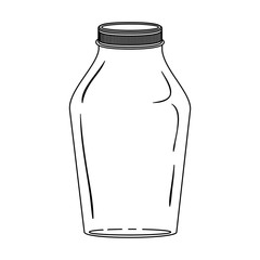 silhouette glass jar with lid vector illustration