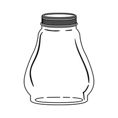 silhouette glass container with lid vector illustration