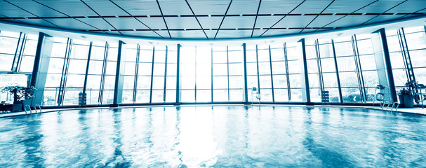 bright indoors swimming pool