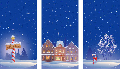 Xmas night vertical banners