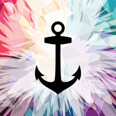 Naklejka premium Abstract colorful anchor navy nautical theme