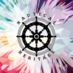 Abstract colorful anchor navy nautical theme