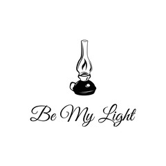 Light intage Lamp. Be Light. Vector Illustration
