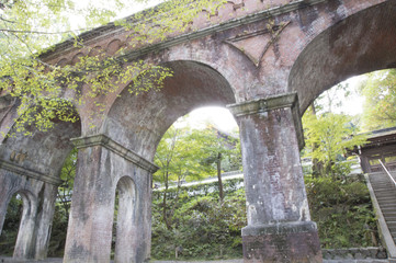 Fototapeta na wymiar Kyoto, Japan at the Nanzenji Temple aqueduct.