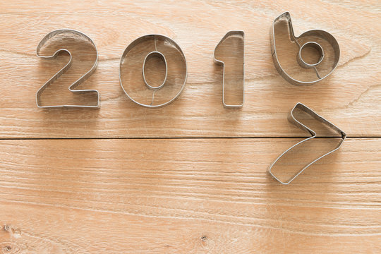 New Year 2017 on a wood background