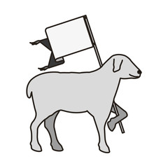 Lamb of God Christian Symbol icon over white background. vector illustration