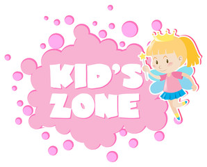 Kid's zone with girl in fairy outfit