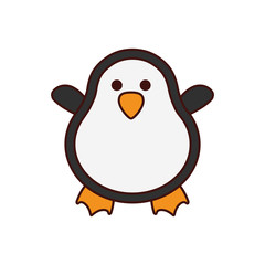 cute penguin character isolated icon vector illustration design