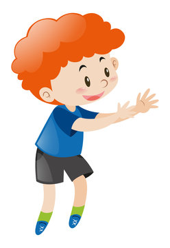 Little boy with red curly hair