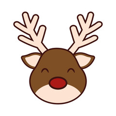 cute reindeer character icon vector illustration design