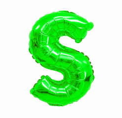 letter S from a balloon green