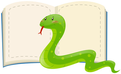 Fototapeta premium Wild snake and blank pages