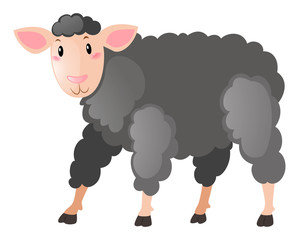 Black sheep with happy face