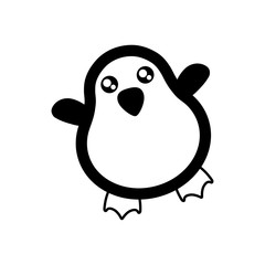 cute penguin character isolated icon vector illustration design