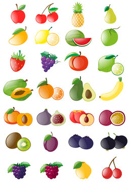Different kinds of fresh fruits