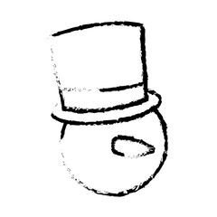 cute snowman character isolated icon vector illustration design