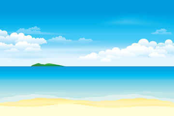 Fototapeta na wymiar Sky and sea. Vector illustration